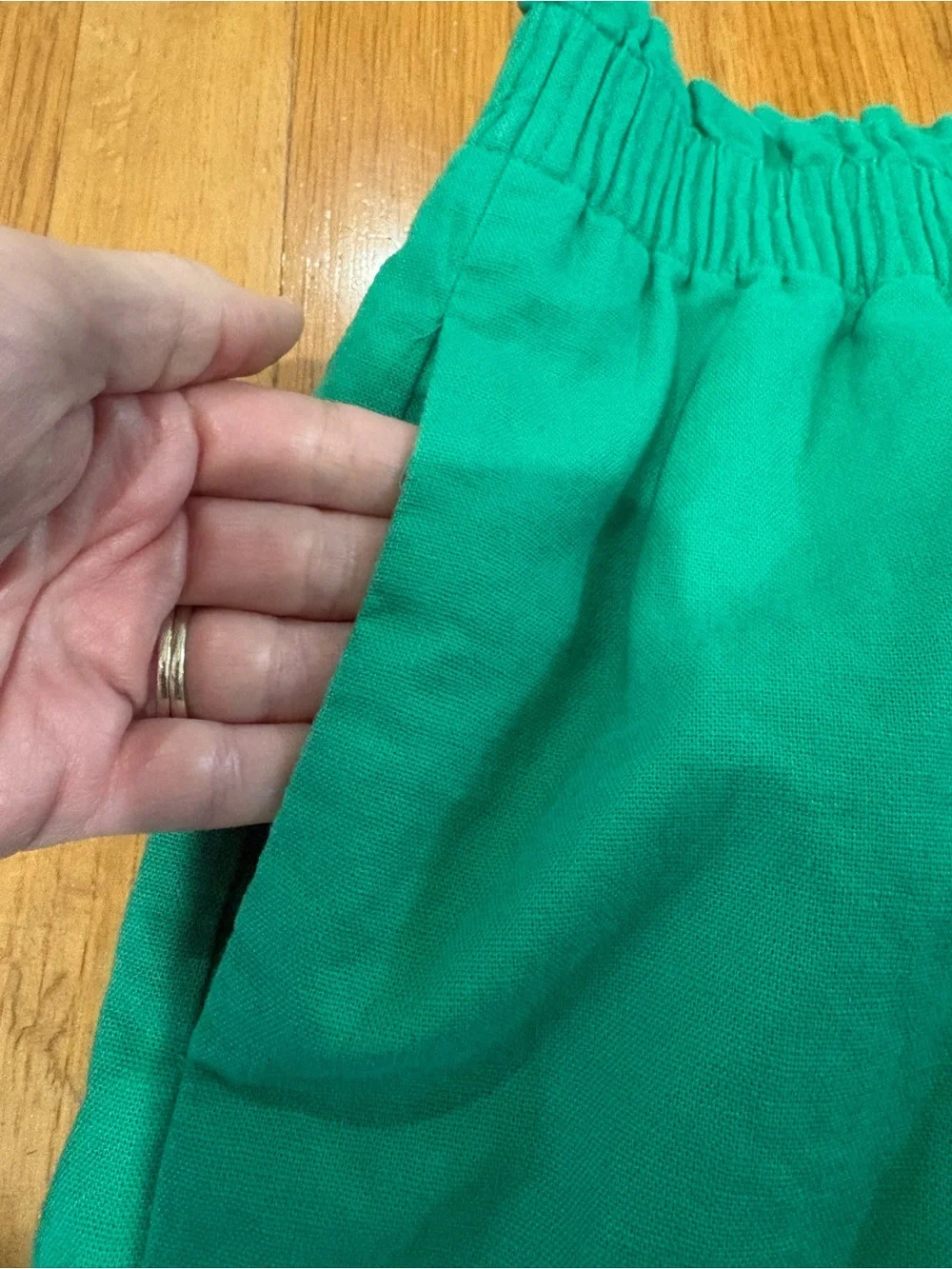 J.Crew Green Linen Blend Paperbag Waist Mini Skirt Size 6